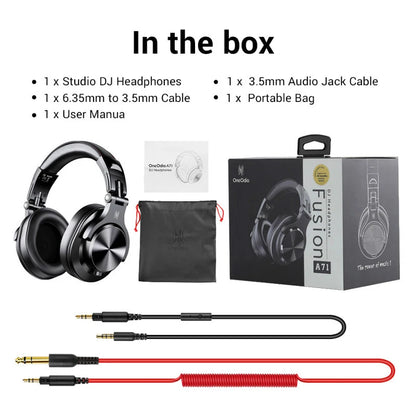 OneOdio A71 Wired Over Ear HiFi Studio DJ Headphones with Mic – Professional Monitoring Gaming Headset with Deep Bass