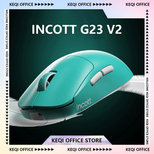Incott G23 V2 Wireless Gaming Mouse PAW3395, 47g Lightweight Gaming Mouse, 3-Mode Bluetooth & 2.4GHz, 8000Hz Polling Rate, Ultra-Low Latency Esports Mouse