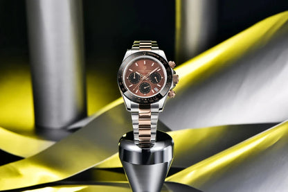 Męski zegarek chronograf PAGANI DESIGN – Luksusowy zegarek na rękę z mechanizmem kwarcowym, podświetlany i wodoodporny.