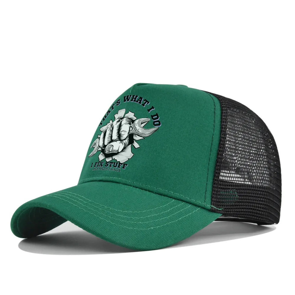 Modebaseballkasket i printet, åndbart net til forår/sommer – Gorras med personligt logo til mænd, kvinder og par – Visirhat, casquette