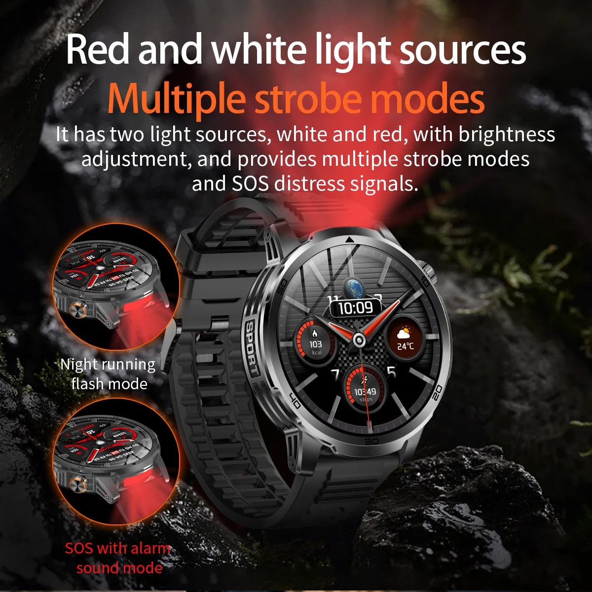 2026 New Military Outdoor Smart Watch 1.85‘’ AMOLED 1000mAh Large Battery 5ATM Waterproof Voice Call Sports Men Fitness Bracel