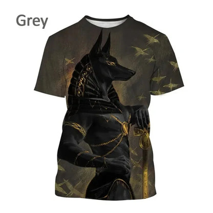 Grim Reaper Anubis Tee Shirts 3D Printed Ancient Egyptian God T Shirt Eye of Egypt Pharaoh Fashion Harajuku Short Sleeve T-shirt