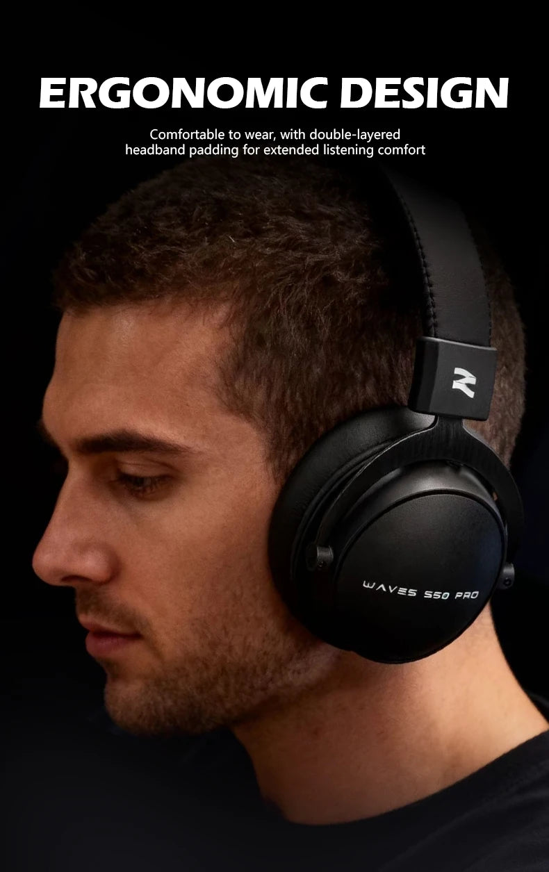 TALOMEN W550x Studio Headphones – Professional Wired Over-Ear DJ Monitor Headphones with 50mm Drivers & Detachable Cable