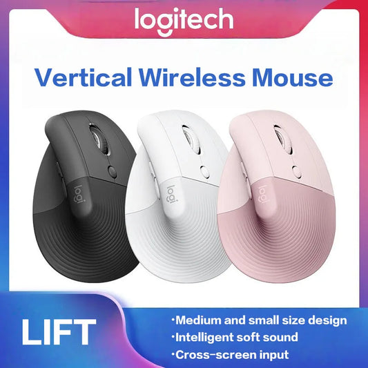 Logitech Lift Ergonomic Bluetooth Wireless Mouse, Vertical Ergonomic Mouse with 4000 DPI, Multi-Device Wireless Mouse for Business, Home Office & Laptop