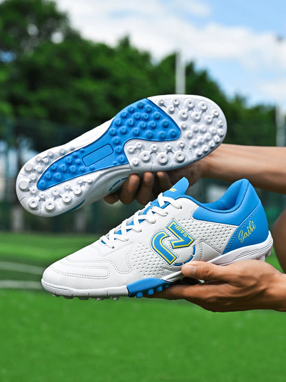 Low-top, studded soccer shoes, unisex, TF and FG, slip-resistant and wear-resistant, available in 4 colors to choose from.