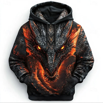 Men's Dragon 3D Hoodies Sweatshirts Fashion Cool Daily Long Sleeve Crew Neck Party Holiday Streetwear Fall Winter Tracksuit Coat