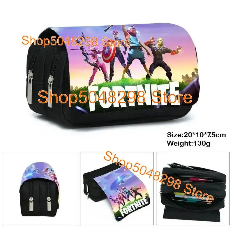 Estojo Grande em Lona Kawaii para Lápis e Canetas, para Rapazes e Raparigas, Estampa Fortnite, Material Escolar, Papelaria, Presente de Aniversário para Adolescentes