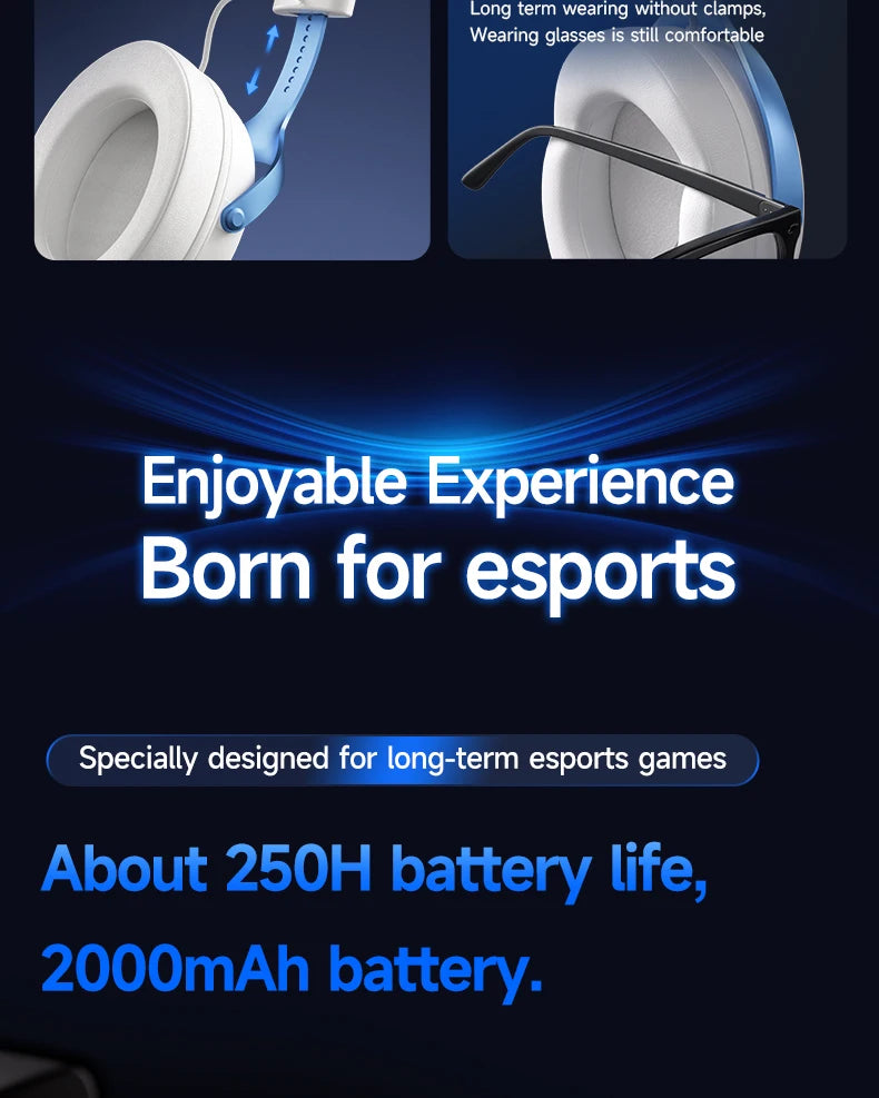 MCHOSE V9 Pro Electronic Sports Headset Three Mode Game USB Wireless 7.1 Channel Surround Sound Portable Headset with Microphone