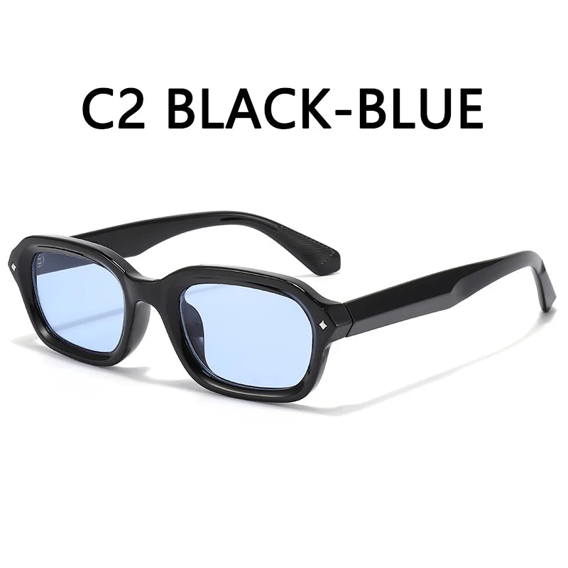 BOYSEEN Beach Sunglasses Man Summer Orange Sun Glasses UV400  Narrow frame square punk sunglasses show