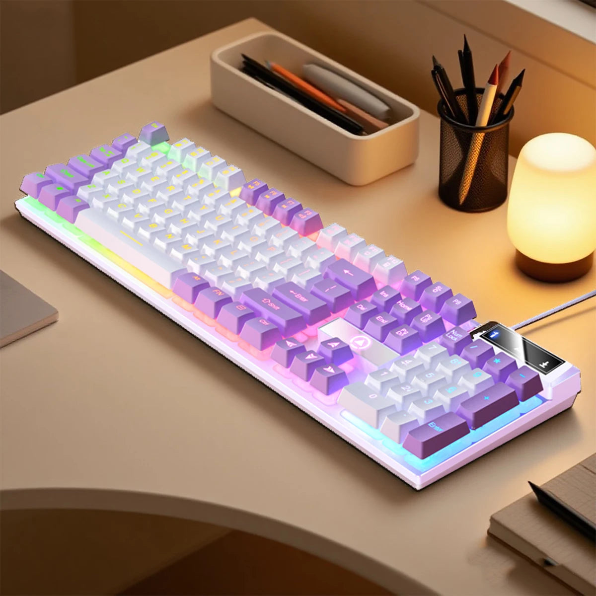YINDIAO K500 Wired  Keyboard Gaming  Laptop Desktops PC Computer Office Accessories Low Profile Gamer Keyboards With Numpad