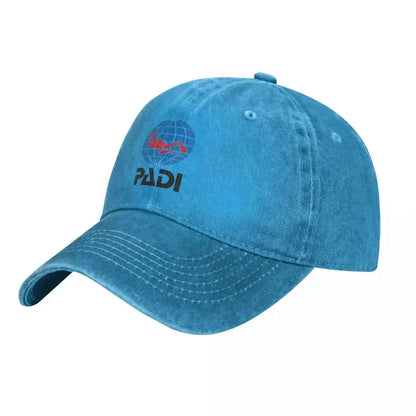 Scuba Driver Padi Washed Baseball Cap Popular Logo Vintage Trucker Hat Summer Unisex-Teens Kpop Design Snapback Cap