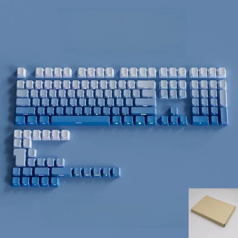Daylight Cherry Keycaps PBT Translucent Gradient Keycaps for MX Mechanical Keyboards, Side Engraved Cherry Profile PBT Keycap Set