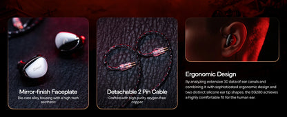SIMGOT EG280 HiFi Wired IEM Earphones 1DD+1 Planar Hybrid Driver Gaming Earbuds with USB-C DAC, Detachable 2Pin OFC Cable