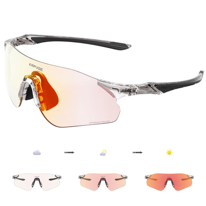 Kapvoe New Outdoor Running Cycling Glasses Bike Photochromic Sunglasses Women Eyewear Men Sports Marathon Bicycle UV400 Goggles