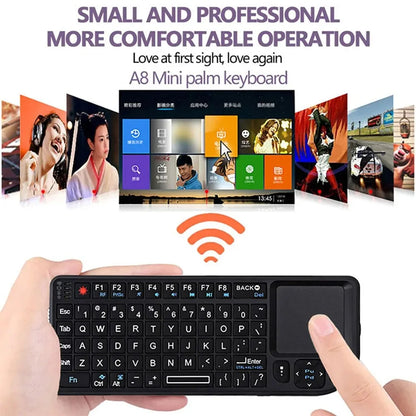 A8 Mini Wireless Keyboard 2.4G 7 Color Backlit 3 in1 Handheld Keyboard with Touchpad Air Mouse for Android TV Box PC Tablet