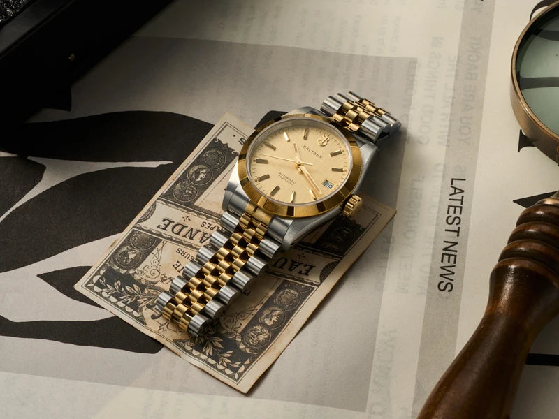 Baltany S4102 Business Man Automatic Mechanical Wristwatch 36mm Linen Dial Engine Turned Bezel NH35 Luxury Dress Watch For Man