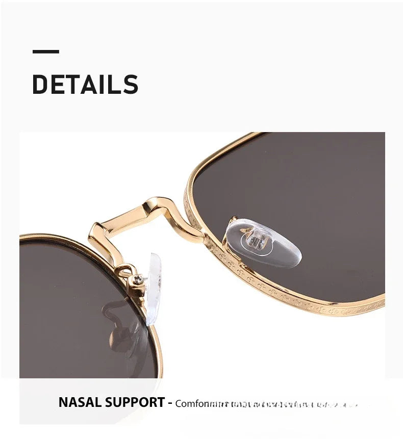 New Square Oval Metal Sunglasses Fashionable Retro Men Sunglasses Women Personalized Uv Resistant Eyeglass Luxury Design Uv400
