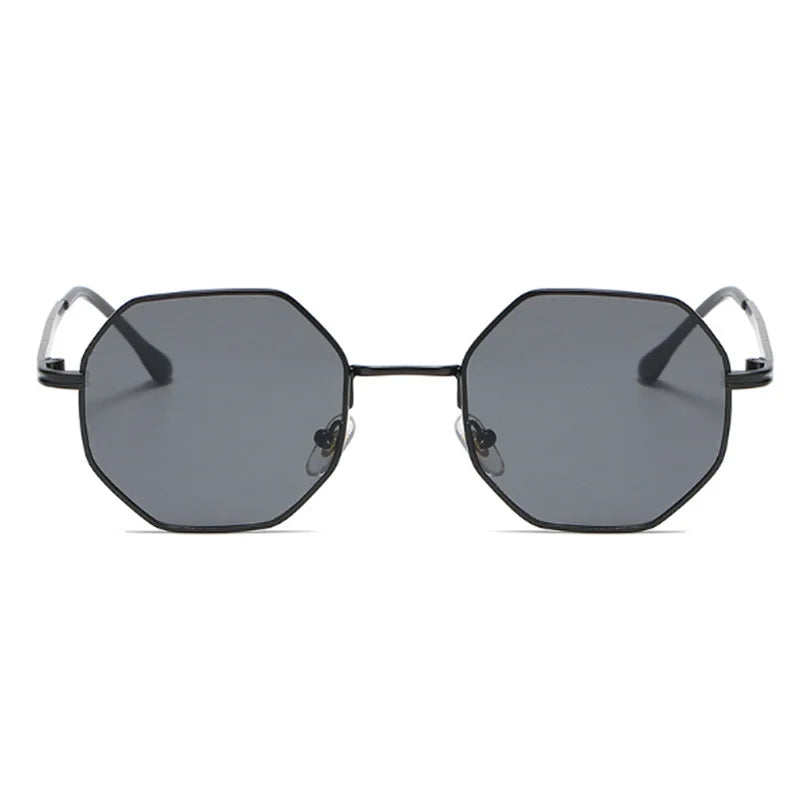 Luxury Square Sunglasses Man Woman Fashion Small Frame Polygon Sun Glasses Metal Vintage Retro Brand Octagon Gafas De Sol UV400