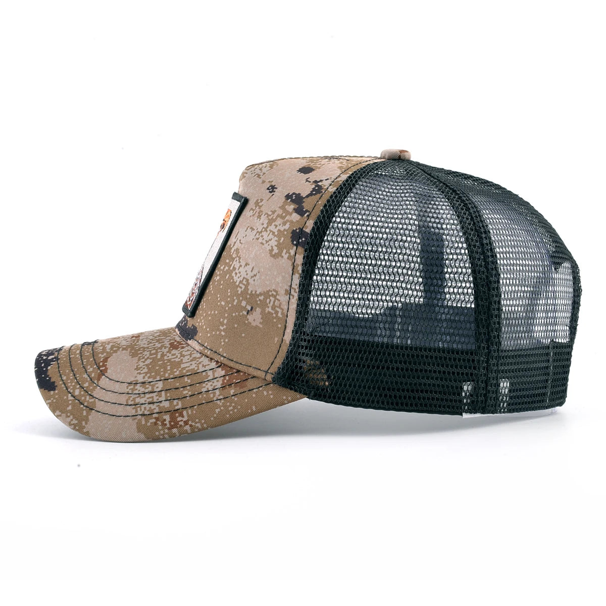 Gorras de camionero de moda con parche bordado de cabra. Gorra de béisbol Snapback «Four Seasons» para hombre y mujer, con visera ajustable.