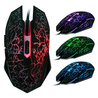 2400 DPI USB žičani gaming miš s LED pozadinskim osvjetljenjem, profesionalni ergonomski gamerski miš za PC, prijenosno računalo i MacBook