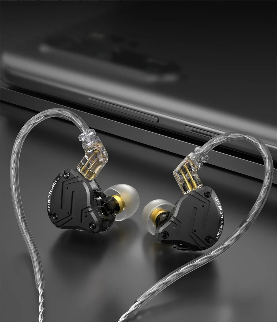 KZ ZS10 Pro X Wired HiFi Earphones Hybrid Driver In-Ear Monitor Earbuds with Powerful Bass, Music Headphones for Audiophile Sound