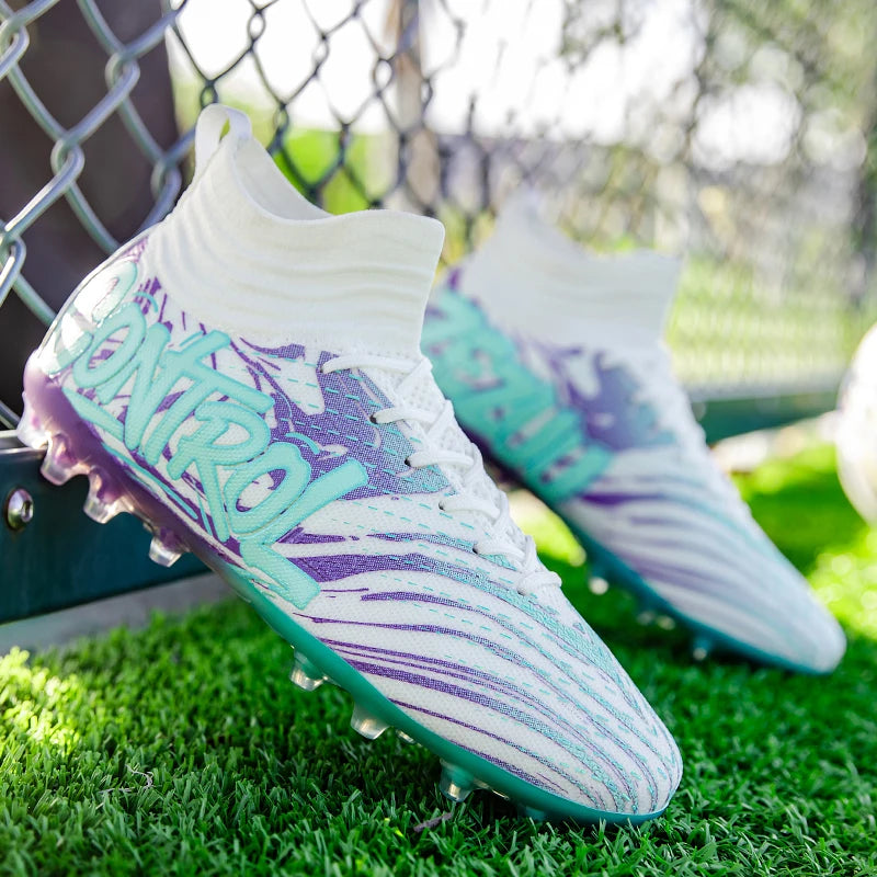 Chaussures de football pour homme, crampons, baskets montantes, chaussures de foot de haute qualité, antidérapantes, pour futsal, gazon, match en salle, best-sellers FG/TF