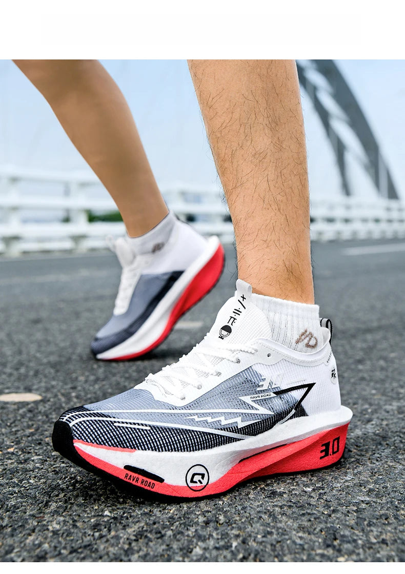 Herresneakers i mesh – komfortable tennissko til mænd – løbesko med Carbon Board 3.0-støddæmpning – til sportstræning og jogging – specialdesignede joggesko