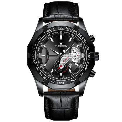 BINBOND luxury quartz wristwatch for men, luminous, water-resistant, automatic date, stainless steel