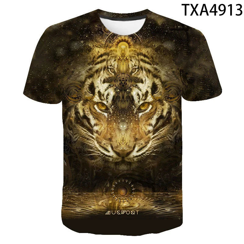2020 New Tiger 3D T Shirt Men Women Children Summer Fashion Short Sleeve Printed Animal T-Shirt Cool Tops Tees Boy Girl Clothing