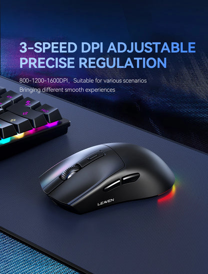 X3 Wireless Bluetooth Mouse Dual-Mode 2.4G Gaming Mouse, Rechargeable RGB Wireless Bluetooth Mouse with Adjustable DPI, Lightweight Ergonomic Mouse