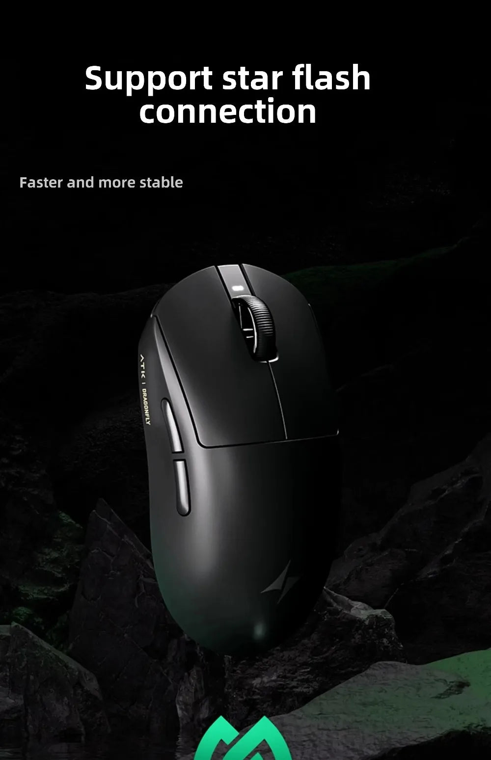 ATK Dragonfly A9 Wireless Gaming Mouse, PAW3950 Sensor, Tri-Mode Bluetooth Mouse, 30,000 DPI, 8KHz Polling Rate, Lightweight Ergonomic Esports Mouse
