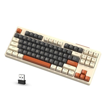 Attack Shark M87 Wireless Gaming Keyboard, 87-Key TKL Bluetooth 5.0 & 2.4GHz Wireless Gaming Keyboard with Rainbow LED Backlit, Quiet Membrane Keys for PC, Laptop & Tablet