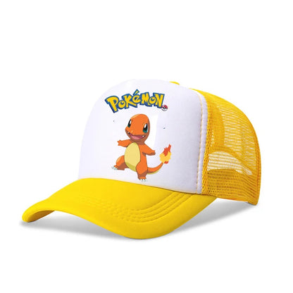 New Anime Pokemon Pikachu Baseball Caps Kid's Summer Mesh Hats Charmander Venusaur Mewtwo Hip Hop Hat Sports Snapback Cap Toys