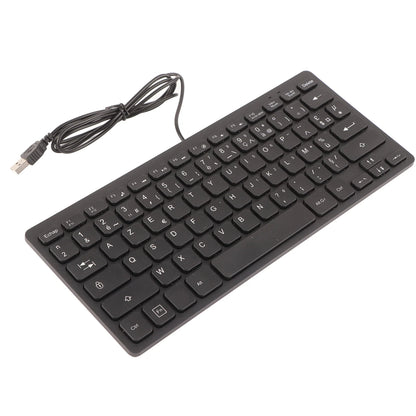 78 Keys Russian French German Keyboard Ergonomic Design UltraThin Mini Durable USB Wired Mechanical Keyboard for PC Laptops