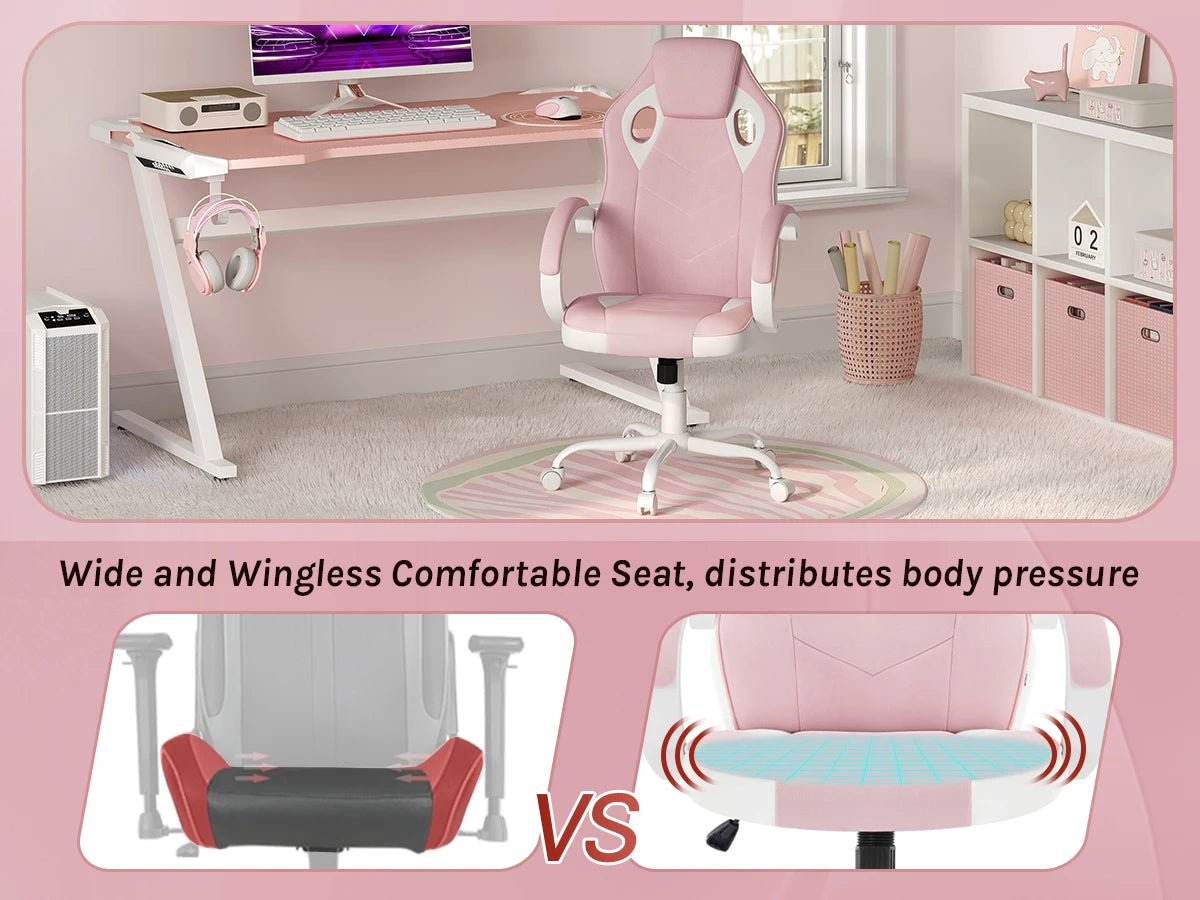 WOLTU Ergonomic Gaming Chair High Back Office Computer Chair with Adjustable Height, 360° Swivel, Reclining Tilt, Racing Style Executive Desk Chair