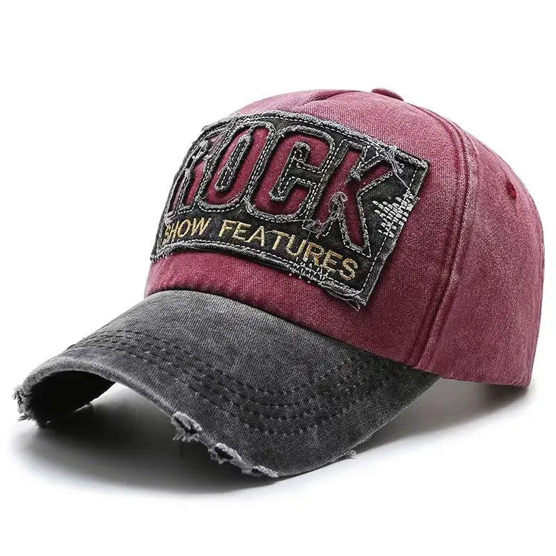 High Quality Letter ROCK Embroidery Cotton Baseball Cap For Men Women Gorras Snapback Outdoor Sport Sun Hat