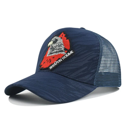 1 Breathable Sun-Protective Embroidered Baseball Cap with Eagle Embroidery, Personalized Design, Unisex, Suitable for Daily Casual Outdoor Use, Sunshade Mesh Cap, Holiday Gift