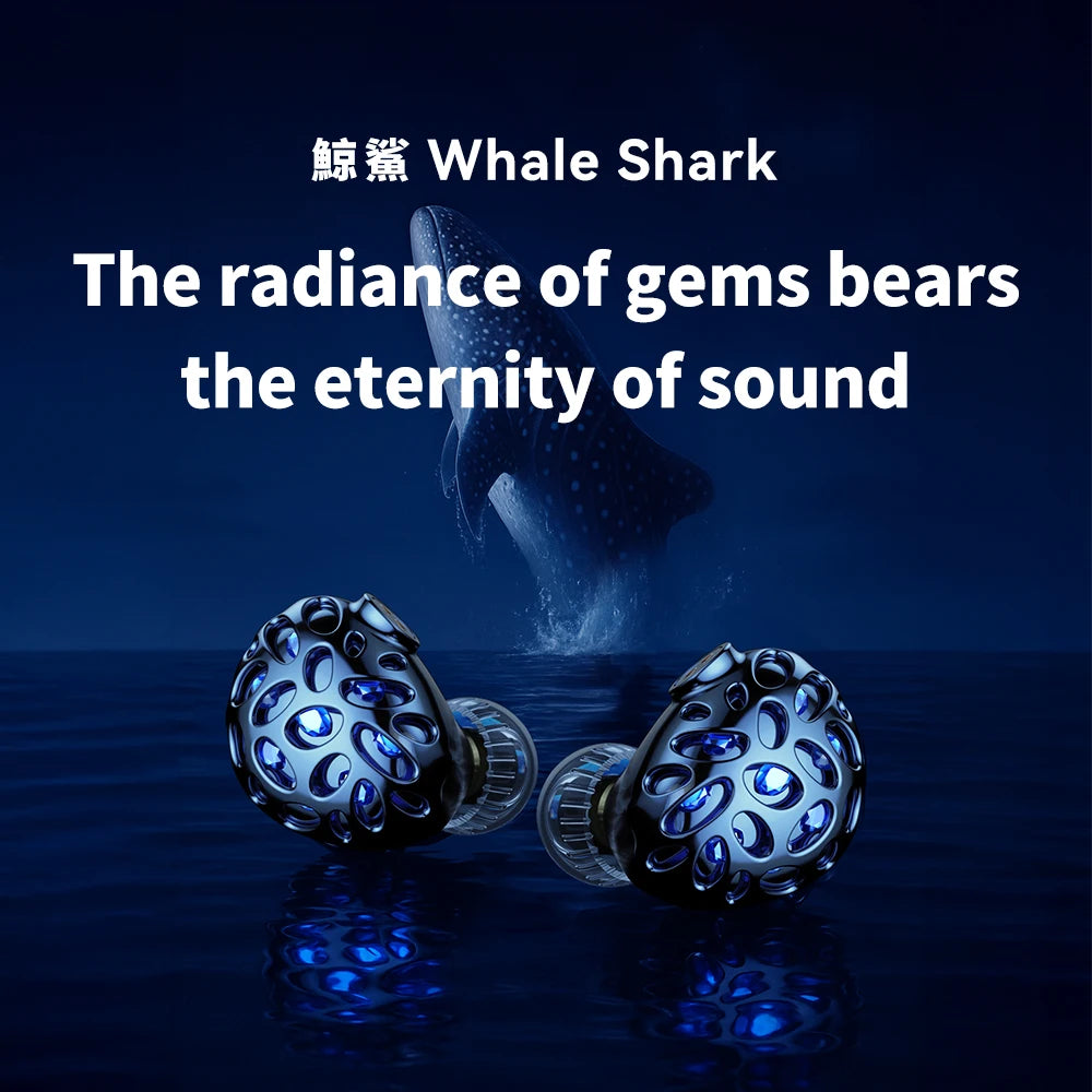 TRN Whale Shark Hybrid Earphones Triple Dynamic Driver + Planar In-Ear Monitors, HiFi Wired Hybrid Earphones with High Resolution Audio, Audiophile IEM Headphones