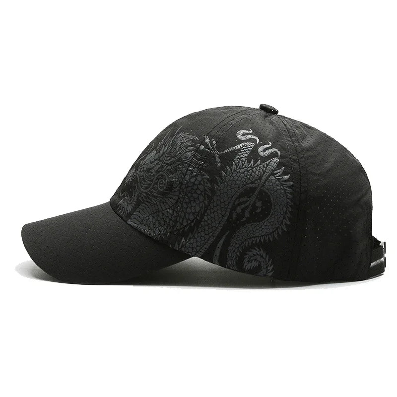 New Style Summer Baseball Cap Quick-Drying Air Hole Chinese Dragon Fashion Unisex Outdoor Casual Sports Sun Visor Trucker Hats