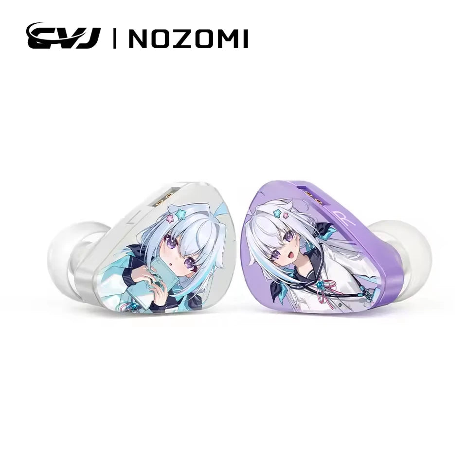 CVJ NOZOMI Wired Hybrid Earphones 2DD+1PD Triple Driver In-Ear Monitors, Planar Magnetic Earbuds with Interchangeable Faceplates for Music & Gaming
