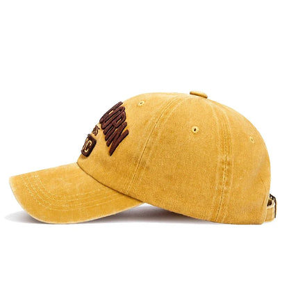 Unisex vasket, slidt 'CAPRICORN' alfabet 3D-broderi blød top baseballkasket mode mænd kvinder udendørs afslappet sportskasket