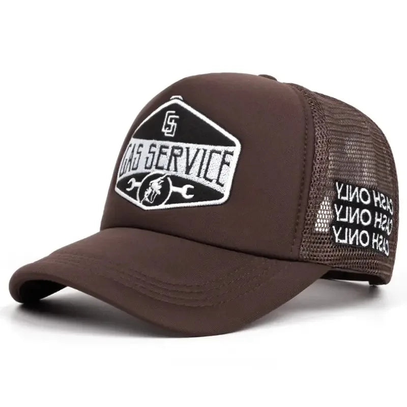 Cappellini da baseball con ricamo di lettere, nuovi, unisex, hip hop, traspiranti, con visiera parasole personalizzata in rete, versatili, alla moda, in stile streetwear, cappellini da camionista
