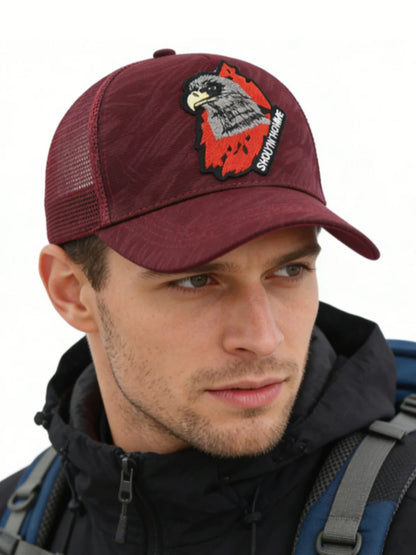 1 Breathable Sun-Protective Embroidered Baseball Cap with Eagle Embroidery, Personalized Design, Unisex, Suitable for Daily Casual Outdoor Use, Sunshade Mesh Cap, Holiday Gift