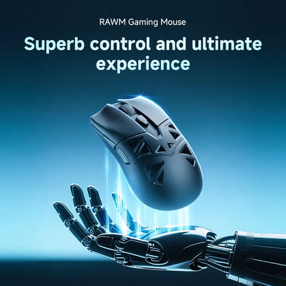 RAWM SL01C Wireless Lightweight Gaming Mouse Tri-Mode Bluetooth PAW3311 RGB Gaming Mouse for PC, Laptop & Office