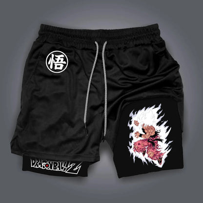 Dragon Ball Majin Buu & Goku American Sports Shorts for Men Summer Comfortable Double Layer Breathable Loose Fit Pants
