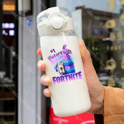 Copo Fortnite de 400ML e 18CM com Palhinha para Adultos, Rapazes e Raparigas, Copo de Água Giro com Desenhos Animados para Estudantes, Garrafa de Água Portátil Resistente a Quedas, Ideal para Oferta