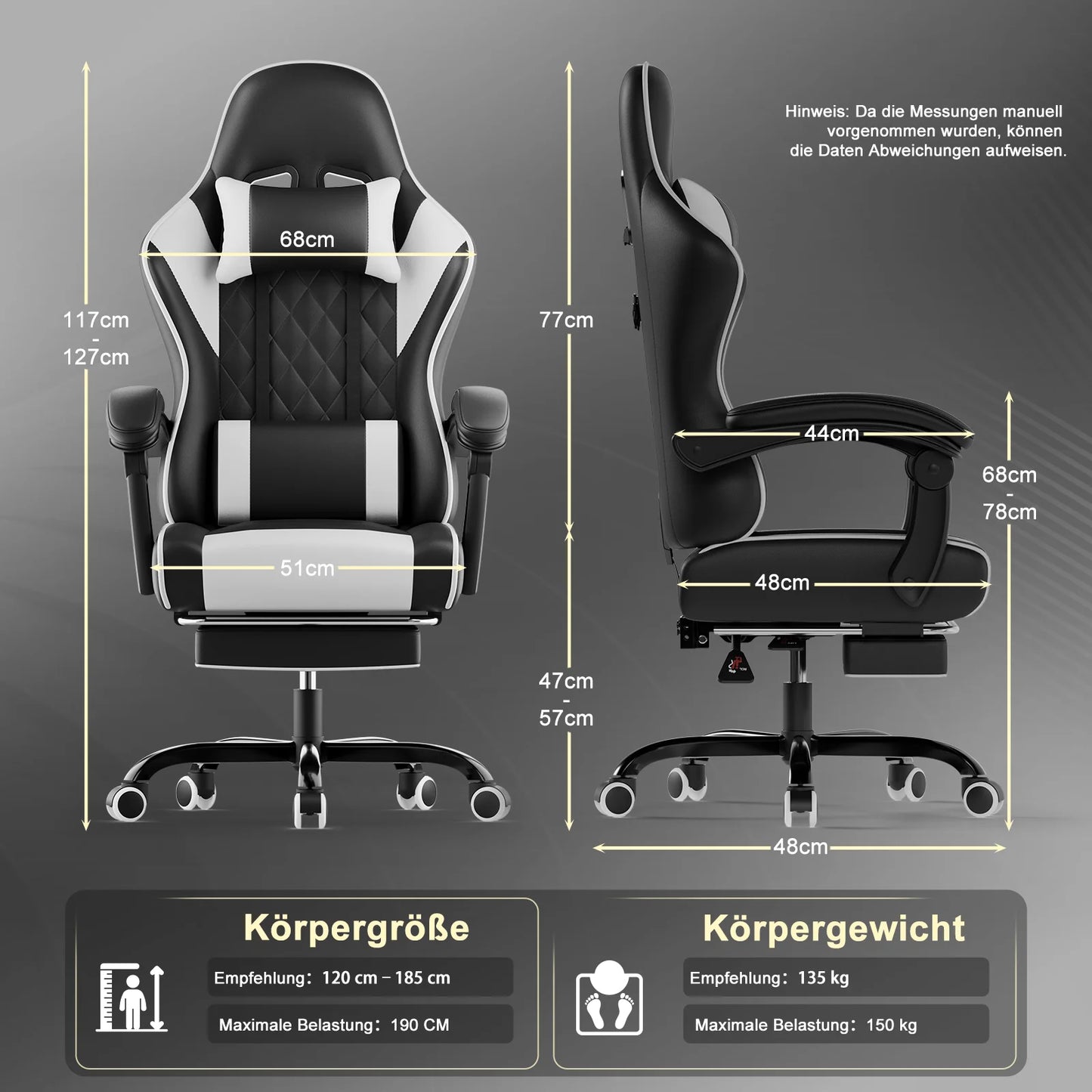 HOMALL Ergonomic Massage Gaming Chair with Adjustable Height, Lumbar Support, Headrest, Reclining Swivel Office Chair with Footrest