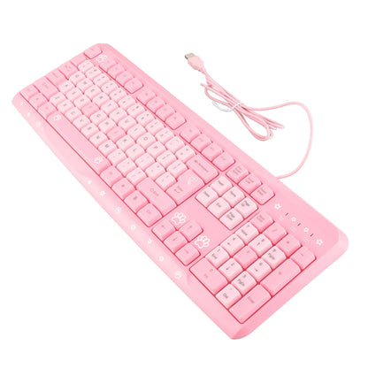 104 Keys USB Wired Keyboard Ultra Thin Cute Cartoon Ergonomic Computer Keyboard Plug and Play for Home PC Laptops