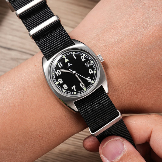 Montre Militado ML17 avec mouvement à quartz Miyota Super / GL12, montres C3 et BGW9, Luminova, étanches jusqu'à 100 m, en acier inoxydable