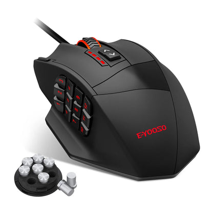E-YOOSO X-39 Programmable Gaming Mouse RGB Wired Mouse with 17 Buttons, Adjustable DPI, Removable Weights, Ergonomic Gaming Mouse for PC